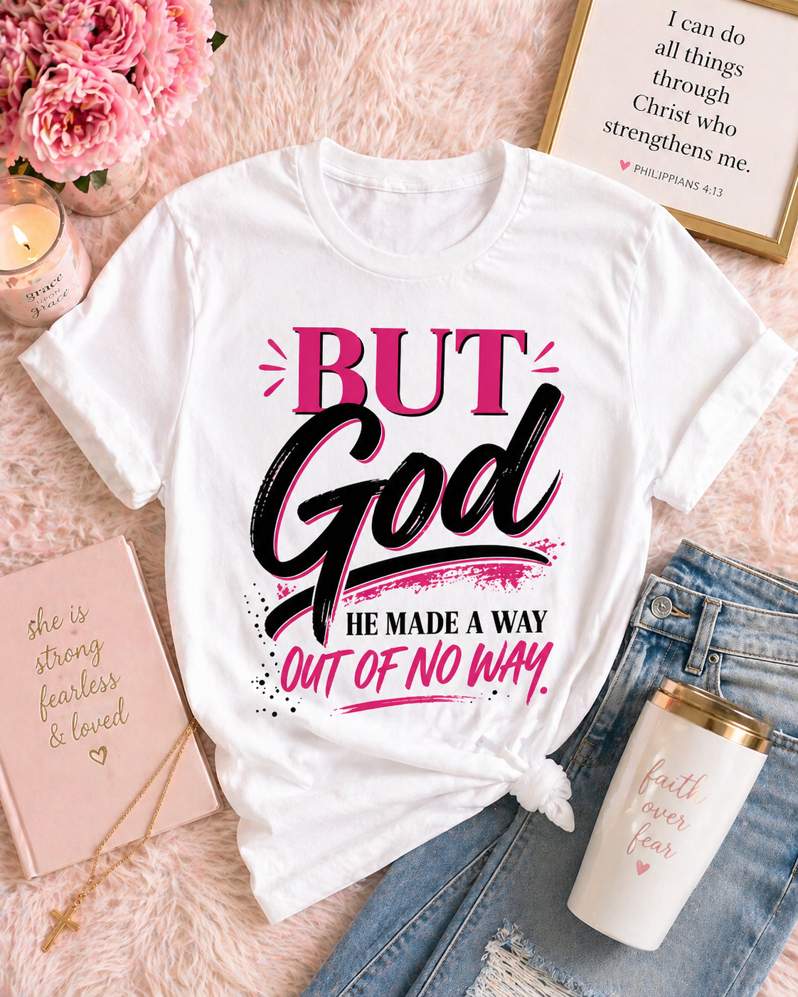 But God - He Made a Way White Tee