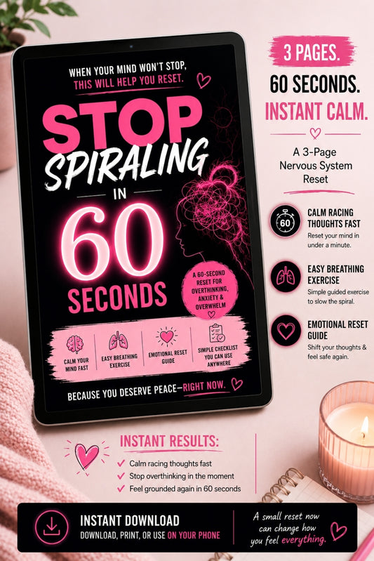 Stop Spiraling In 60 Seconds |Instant Download • Emotional Reset Ebook